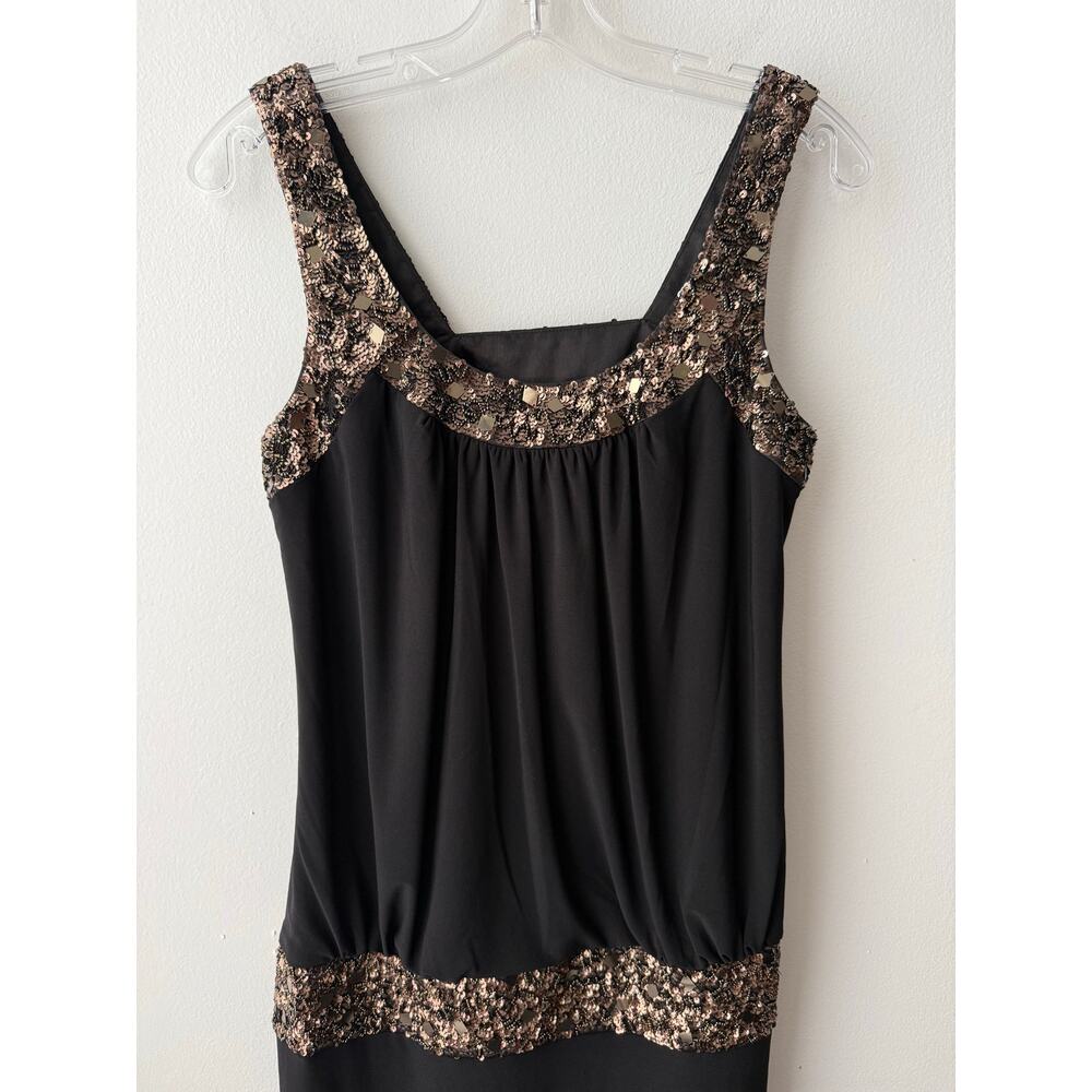 Sue Wong Nocturne Beaded Sequin Black Cocktail Dress Retro Romance Flapper Y2K 8 - Picture 2 of 11